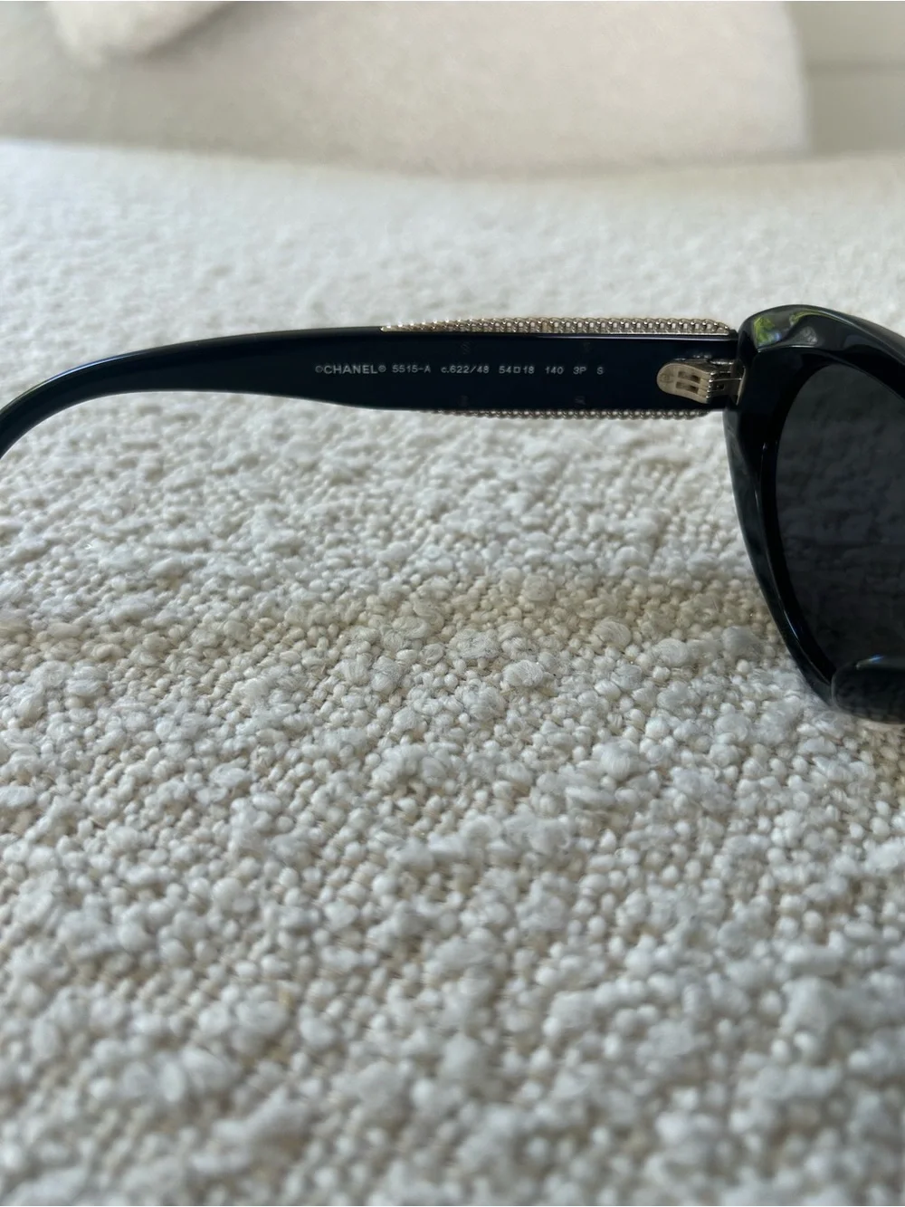CHANEL Black Oval Logo Sunglasses